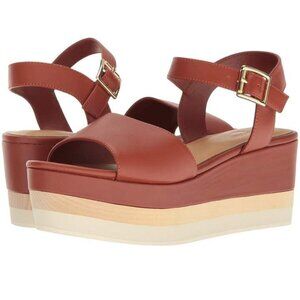 Dr. Scholl's Collection Corinne Ginger Spice Full Grain Leather Platform Sandal